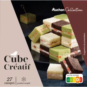 exemple de packaging de photographe culinaire paris, cube pain surprise auchan