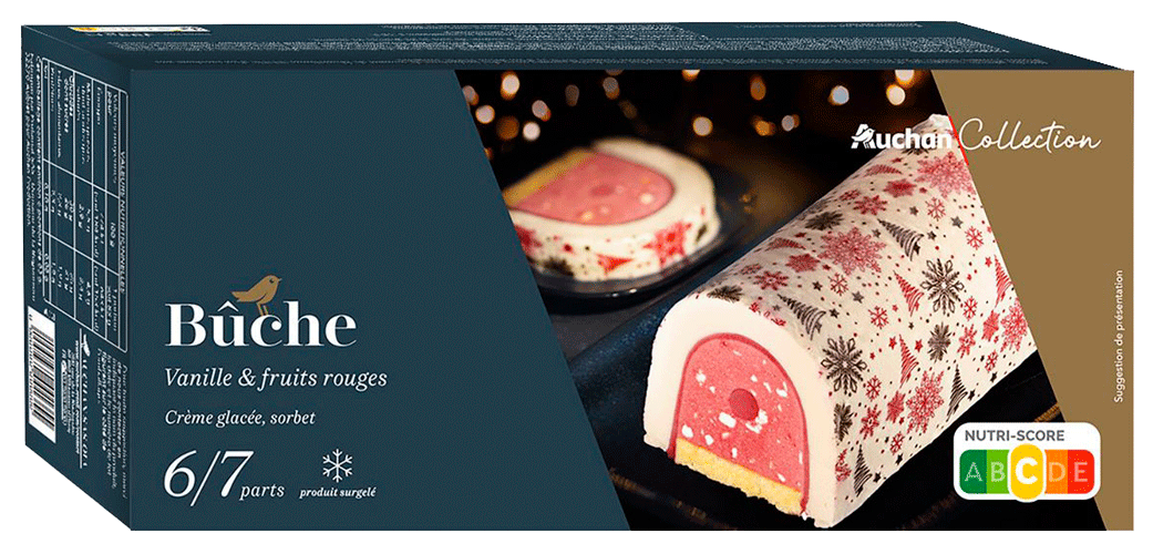 boite de buche de Noel comme exemple de photographie culinaire packaging