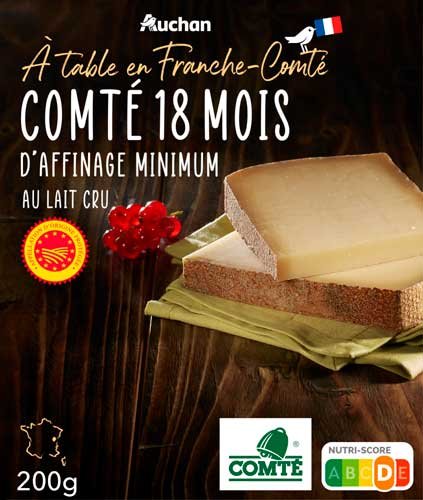 visuel de packaging montrant des tranches de comté superposées