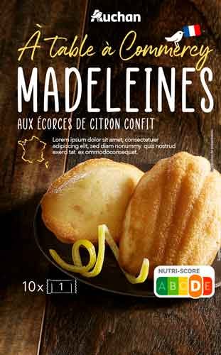 visuel de packaging avec deux madeleines au citron